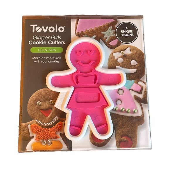 Tovolo Ginger Girl Cookie Cutter and 6 Stamps - Picture 2 of 11